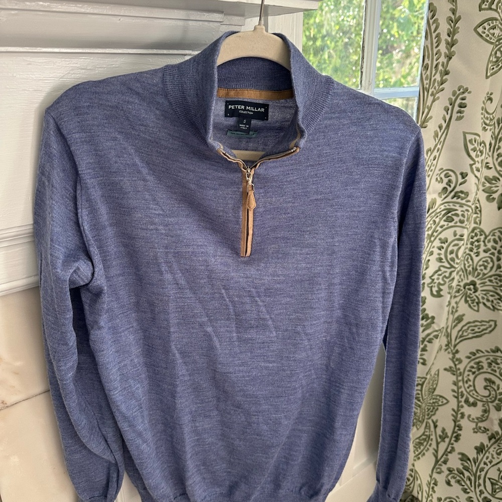 Peter Millar Men's Blue Merino Wool Sweater size S